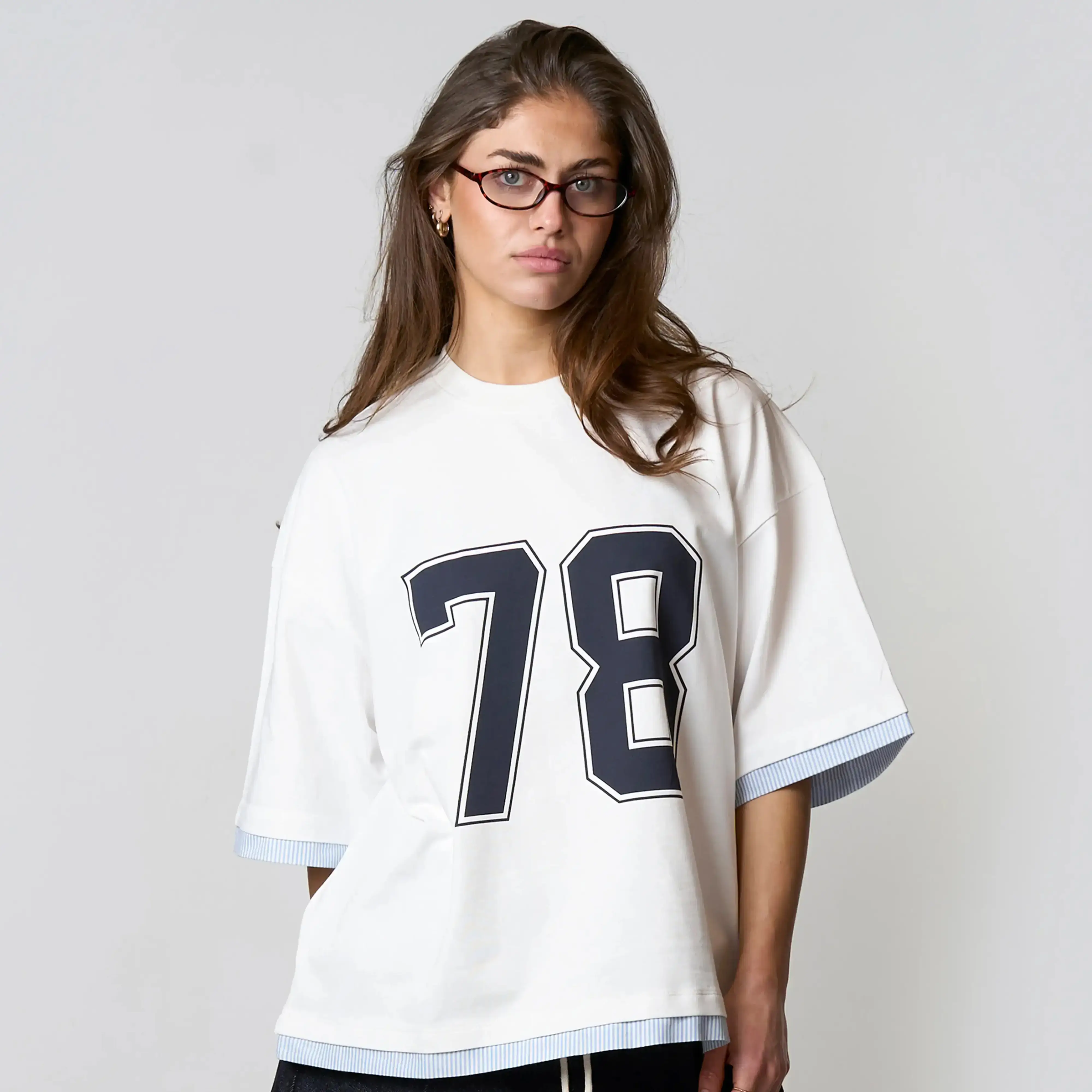 78 T-SHIRT | WHITE/NAVY - Image 7