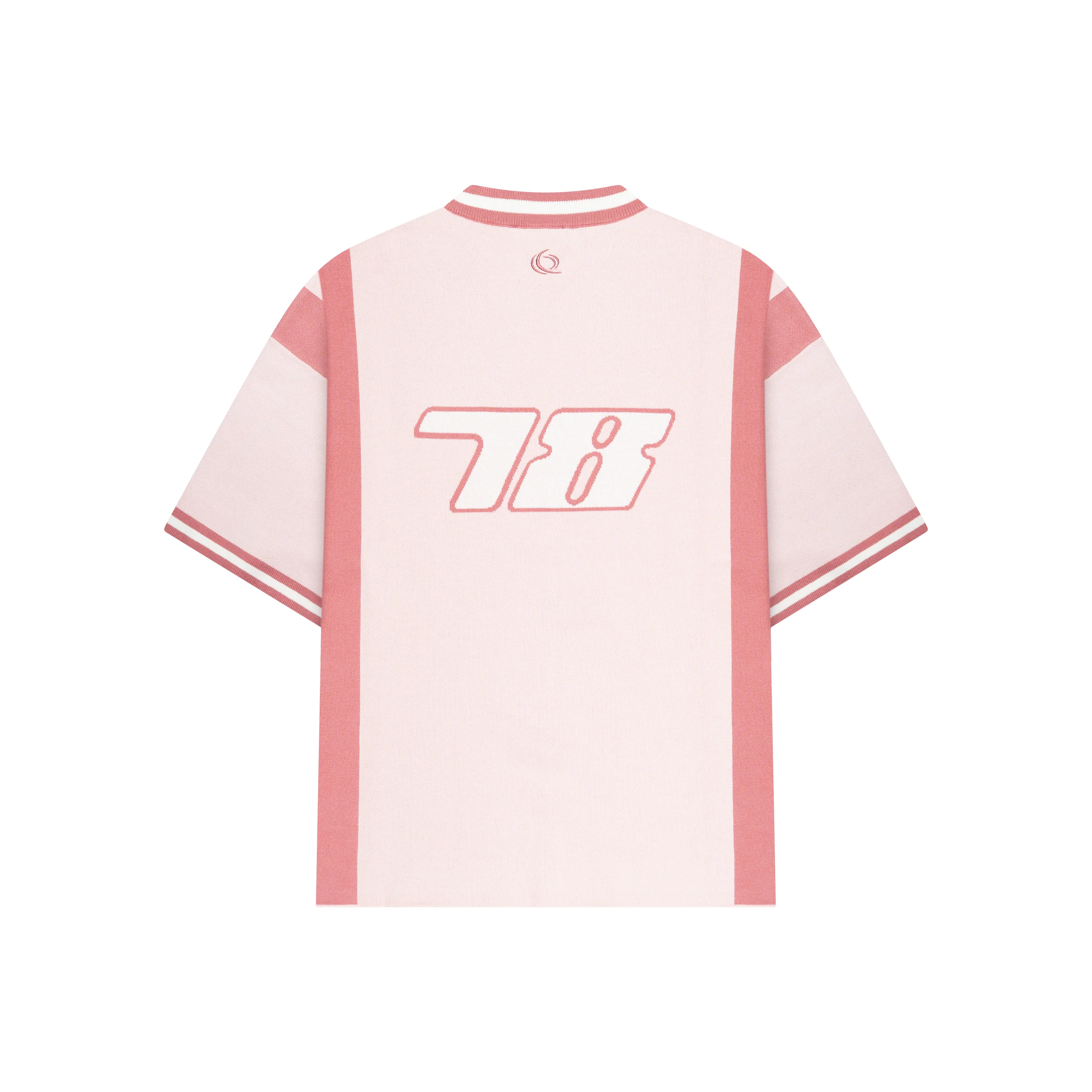 ALESSIO KNITTED POLO | LIGHT PINK/WHITE - Image 10