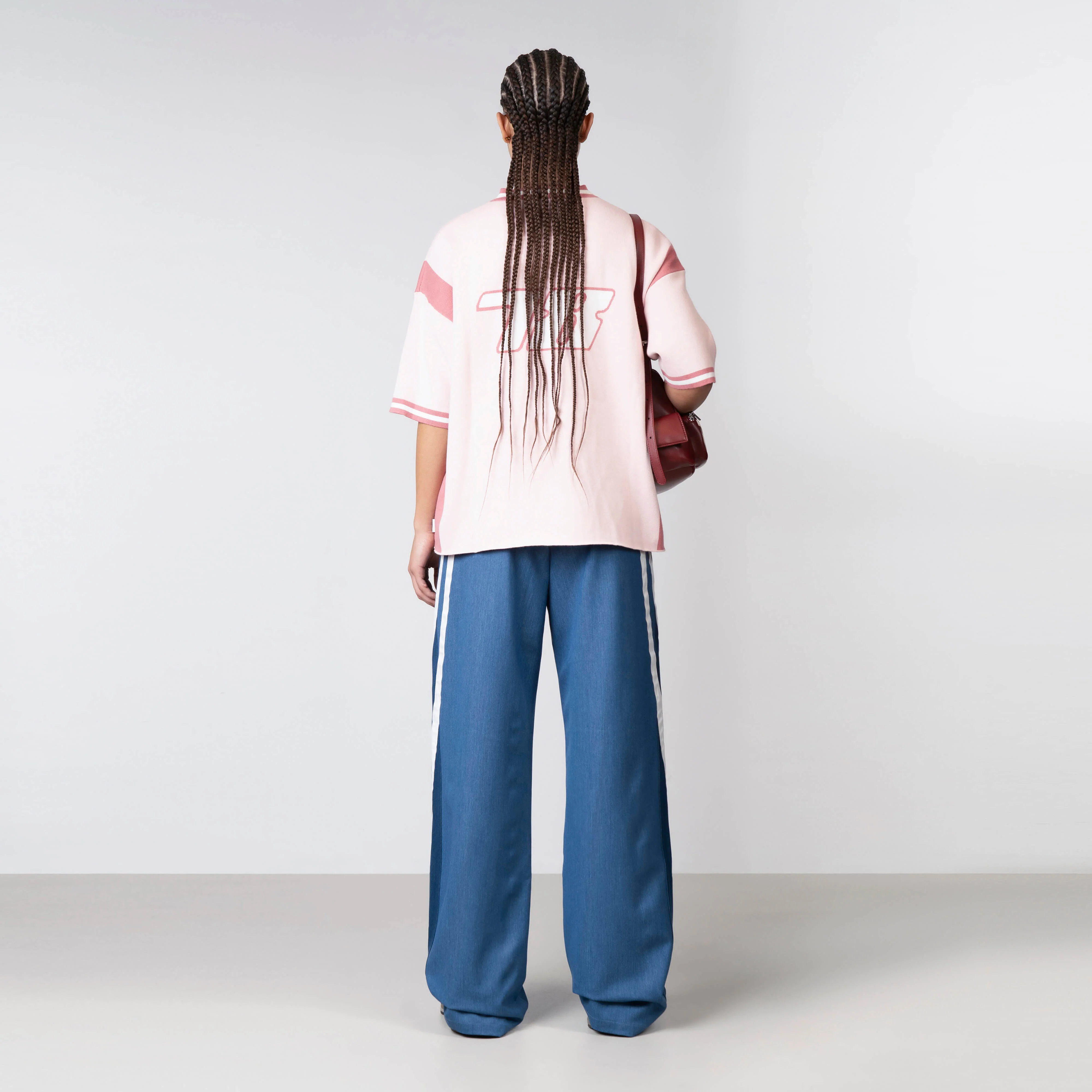 ALESSIO KNITTED POLO | LIGHT PINK/WHITE - Image 5