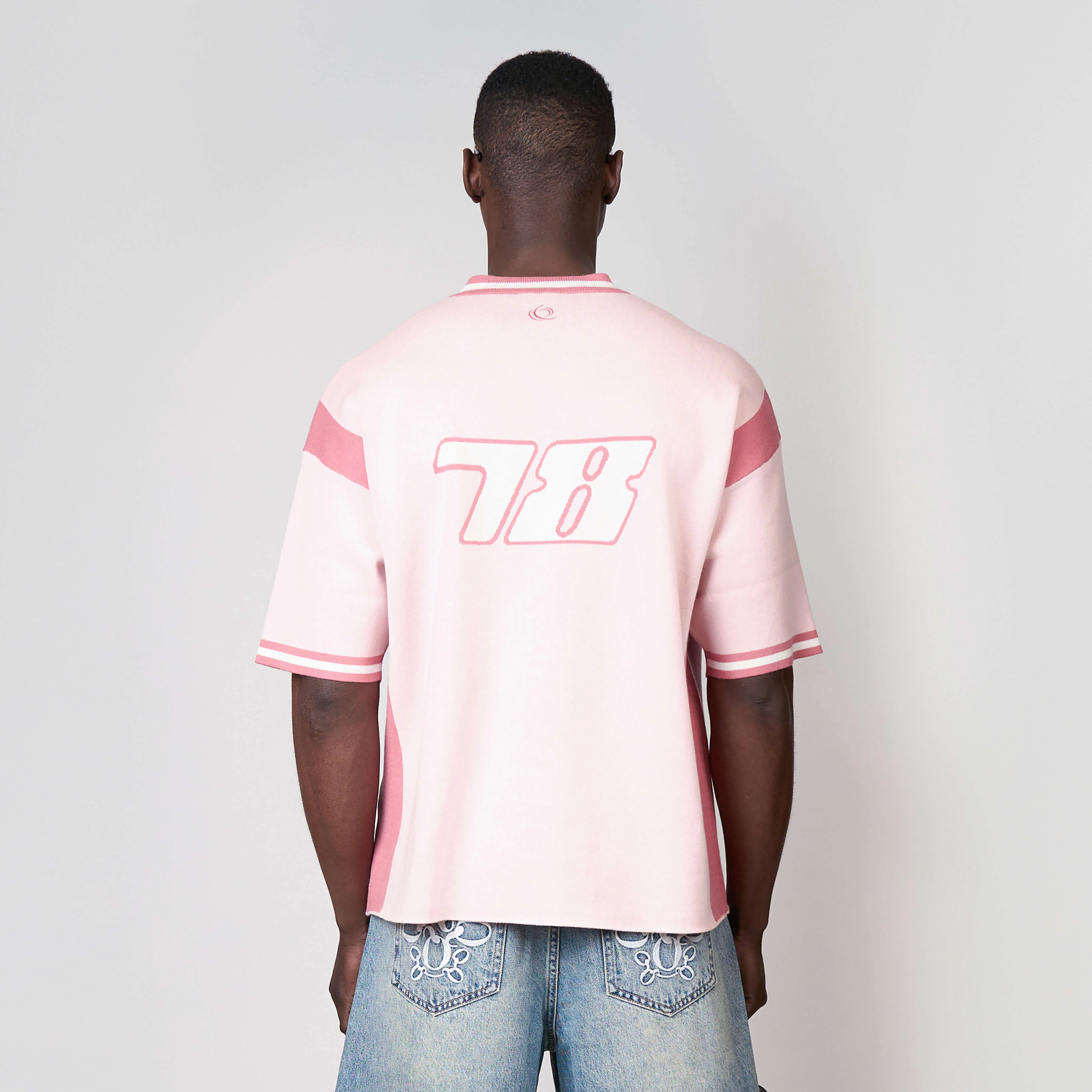 ALESSIO KNITTED POLO | LIGHT PINK/WHITE - Image 6