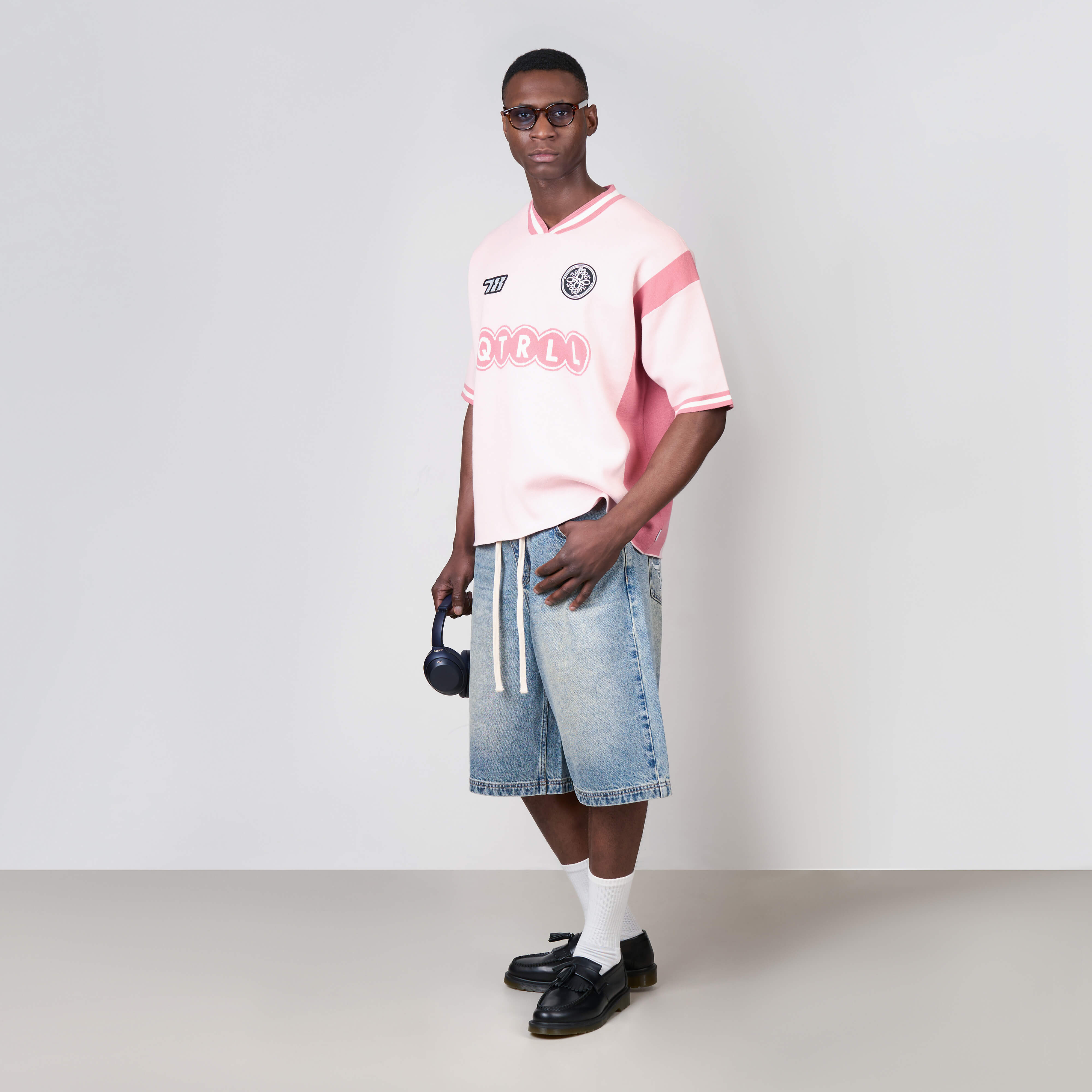 ALESSIO KNITTED POLO | LIGHT PINK/WHITE - Image 8