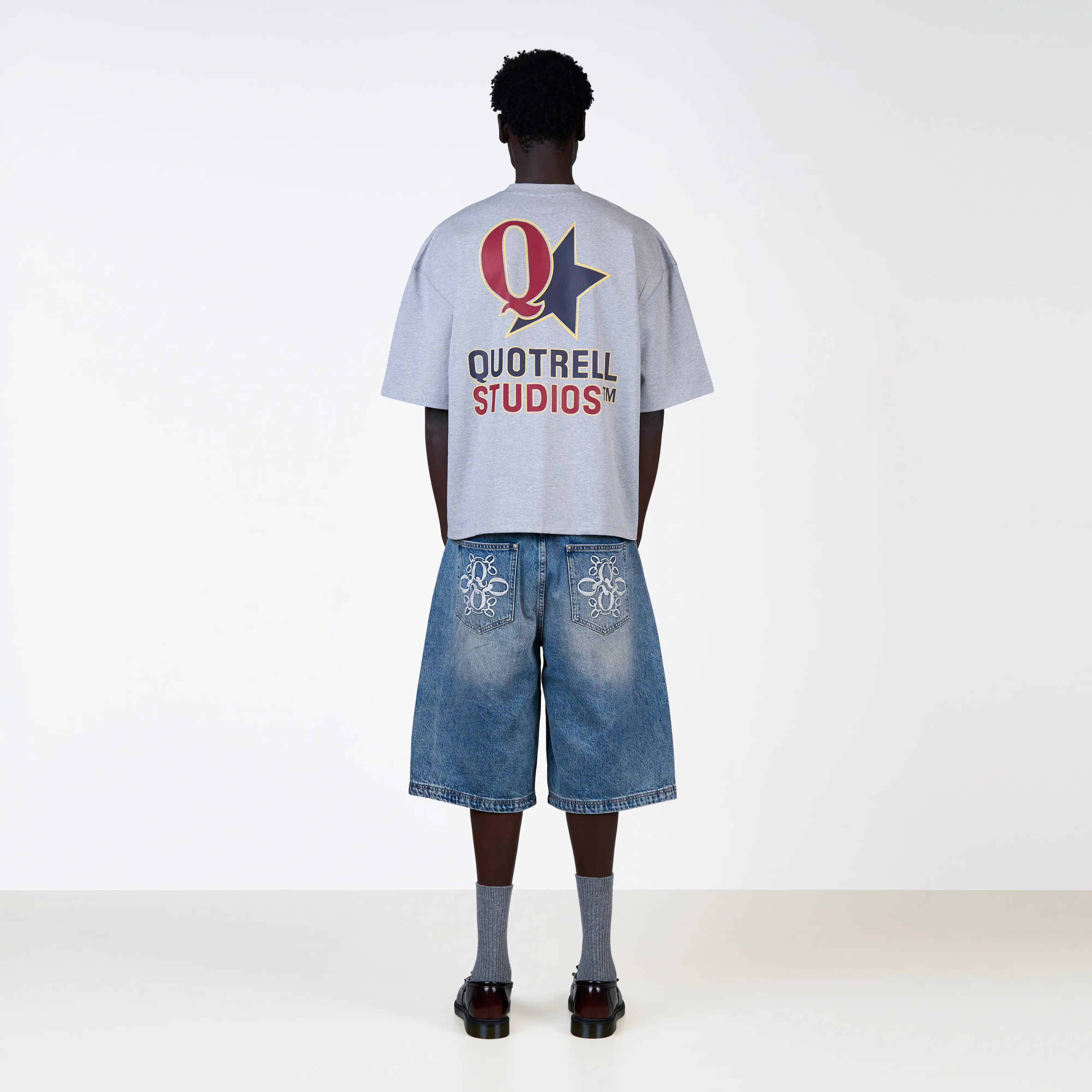 CARMINE TEE | GREY MELEE/NAVY - Image 5
