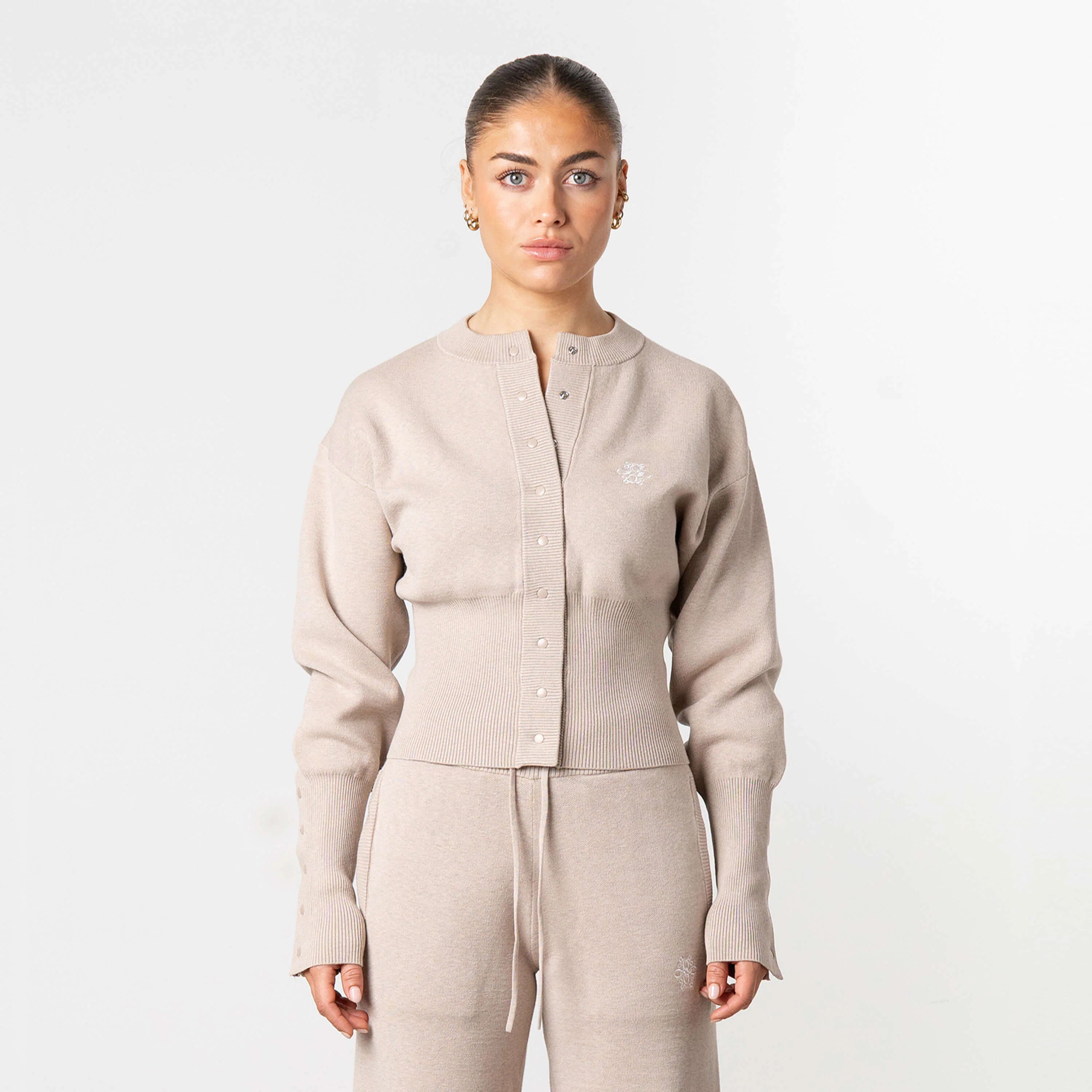CHLOE KNITTED SET | BEIGE MELEE/OFF WHITE - Image 3