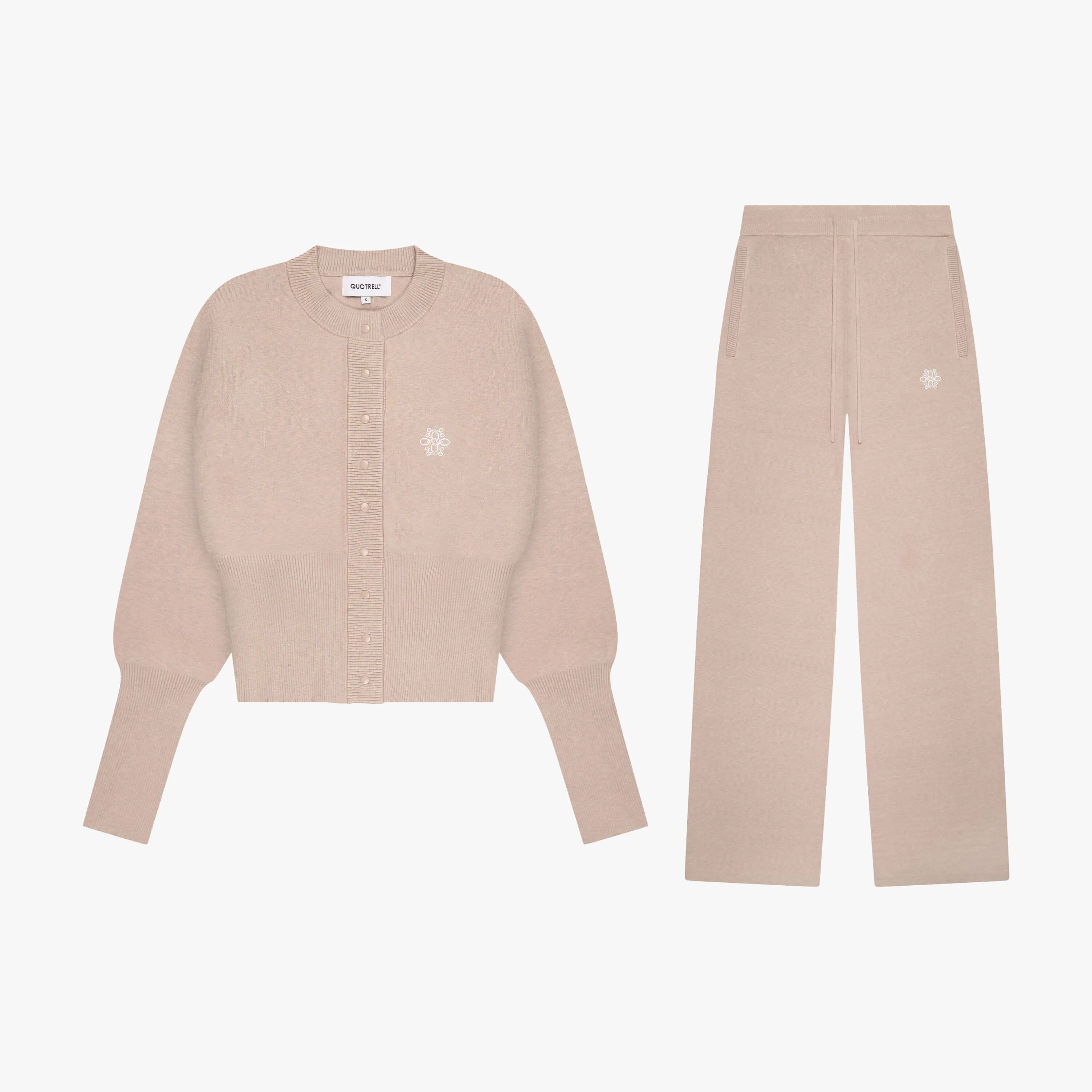 CHLOE KNITTED SET | BEIGE MELEE/OFF WHITE - Image 5