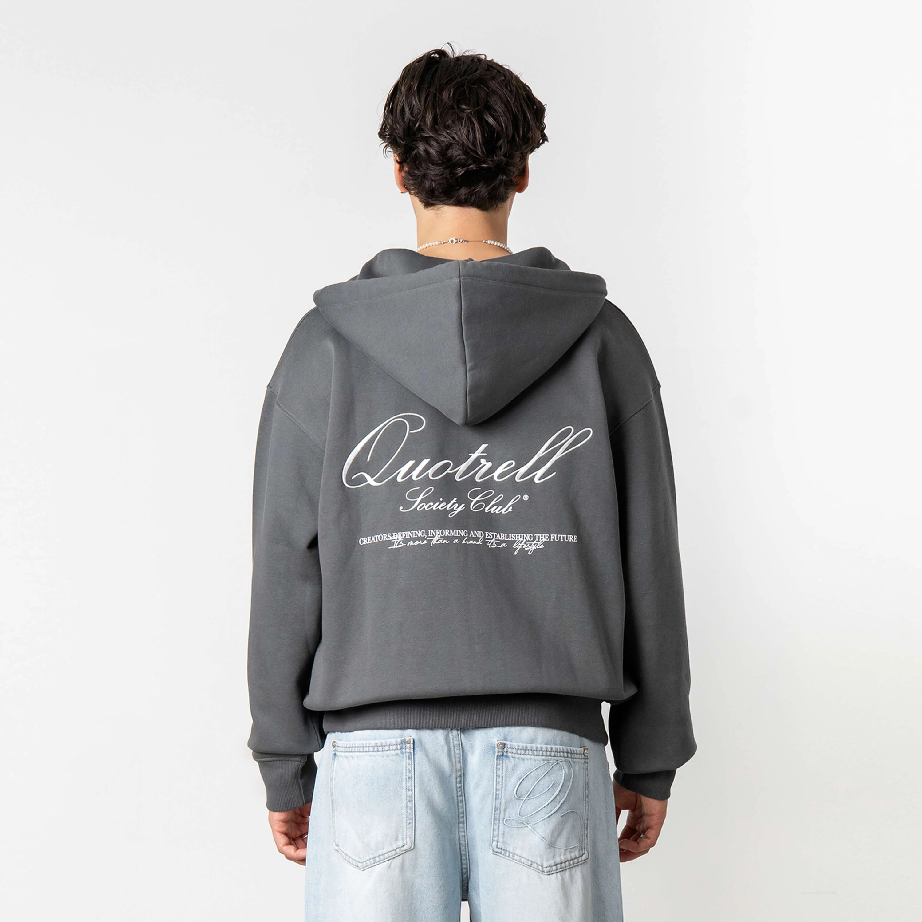 CREATORS ZIP HOODIE | ANTHRACITE/WHITE - Image 7