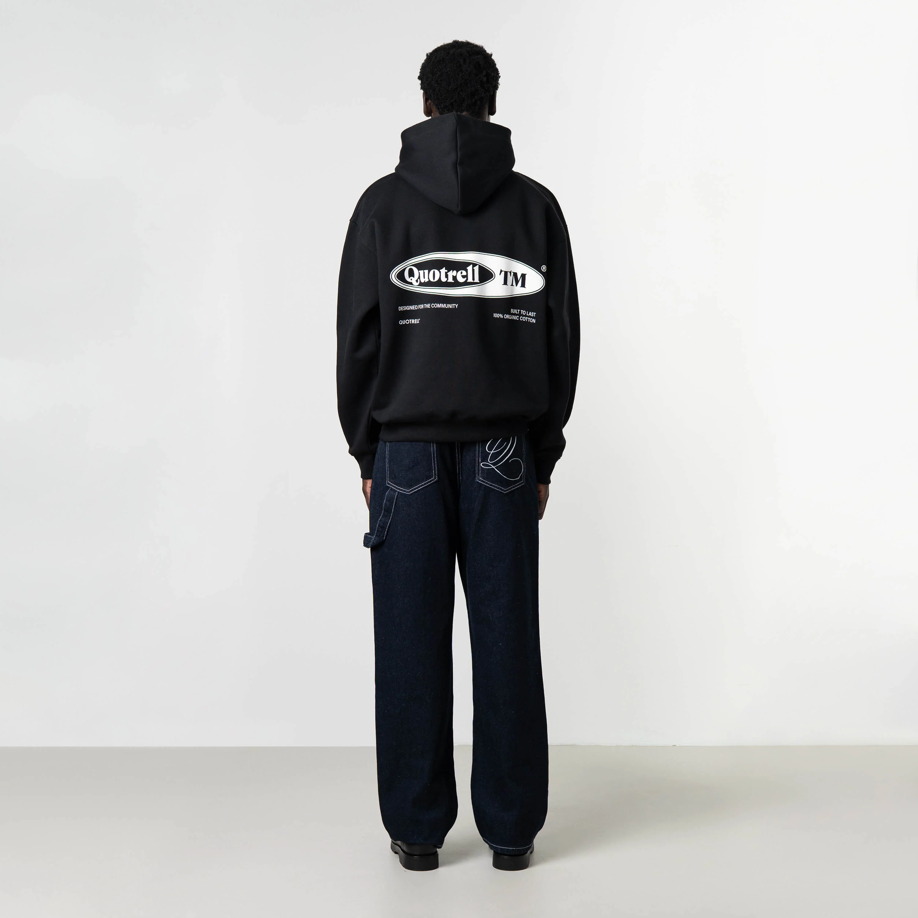 EMBLEM HOODIE | BLACK/WHITE - Image 5