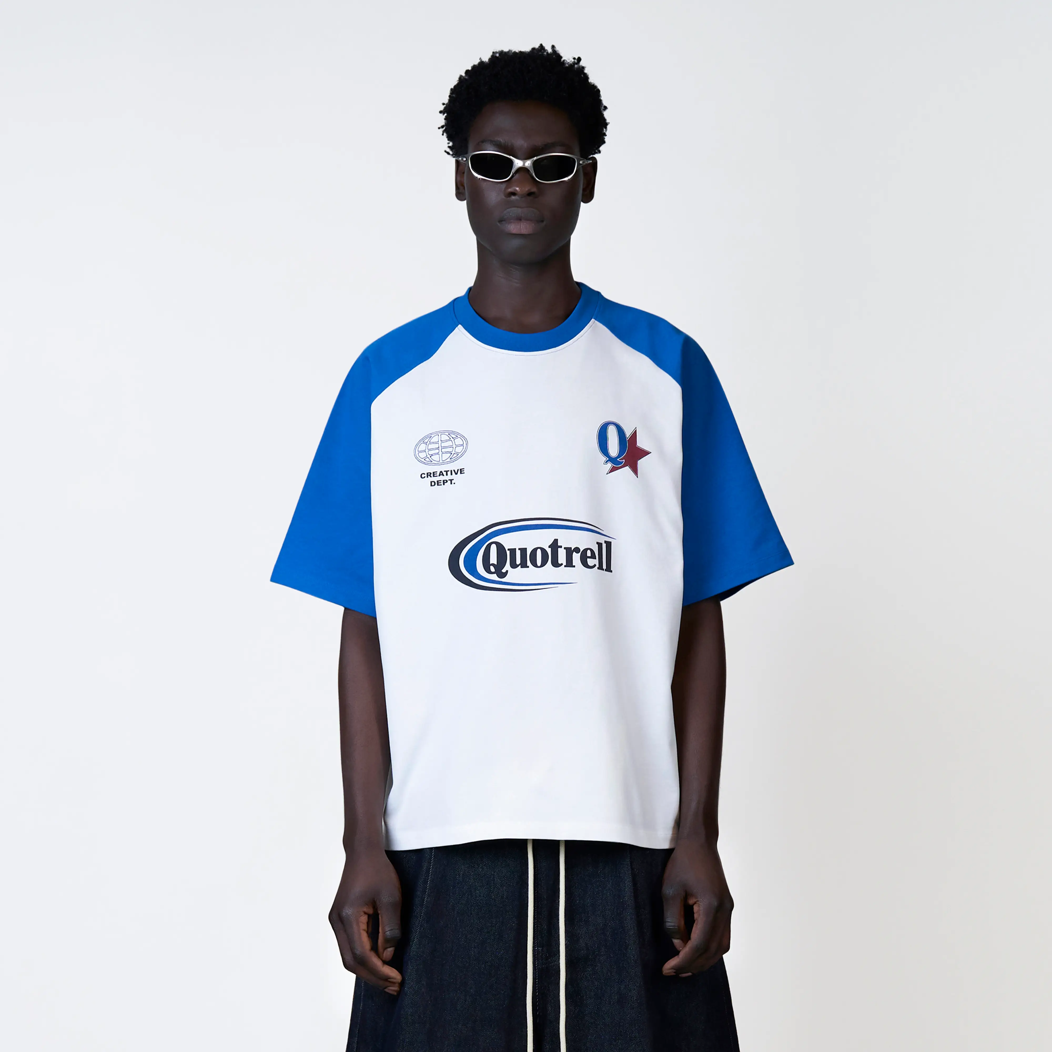 EMILIO BOXY TEE | BLUE/WHITE - Image 2