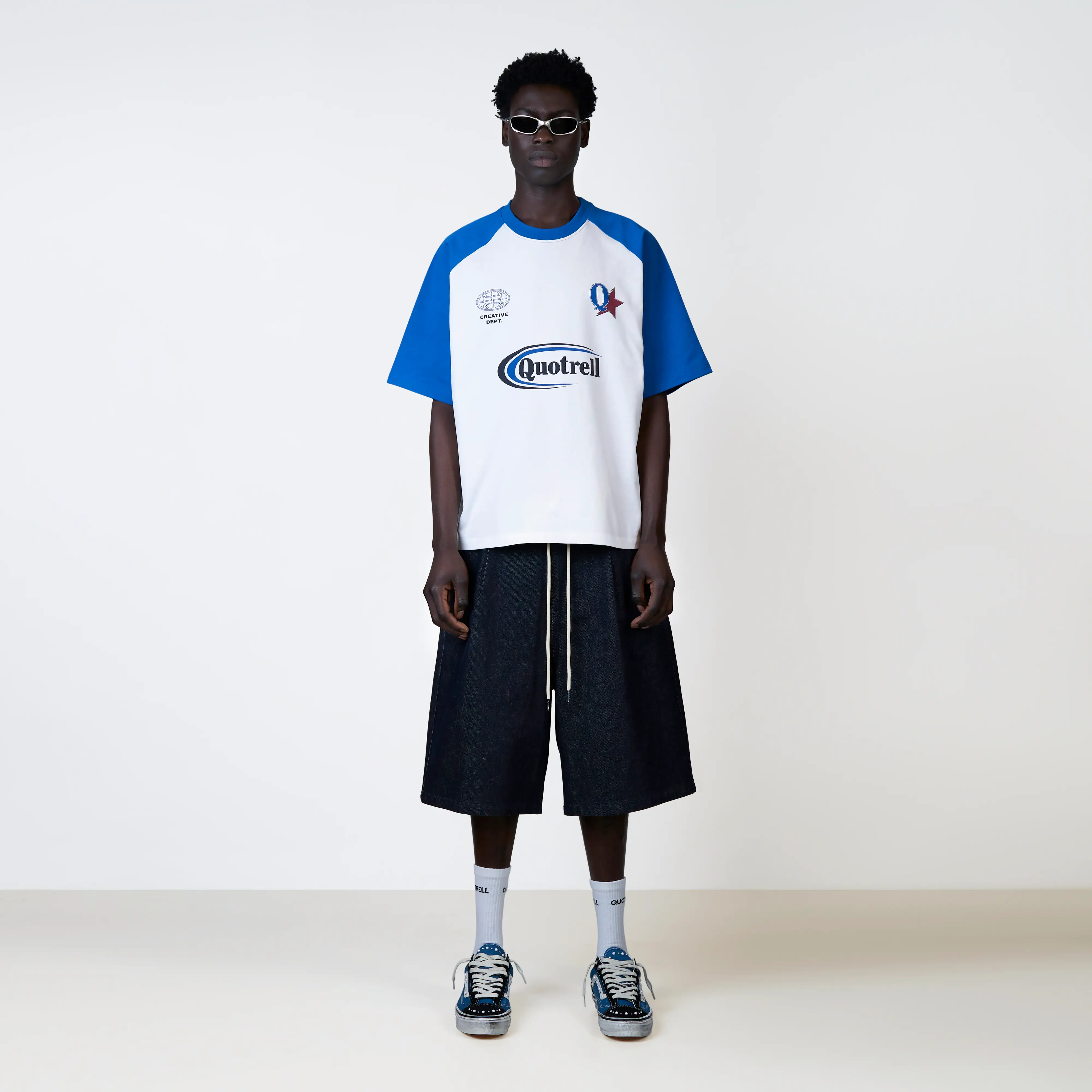 EMILIO BOXY TEE | BLUE/WHITE - Image 4