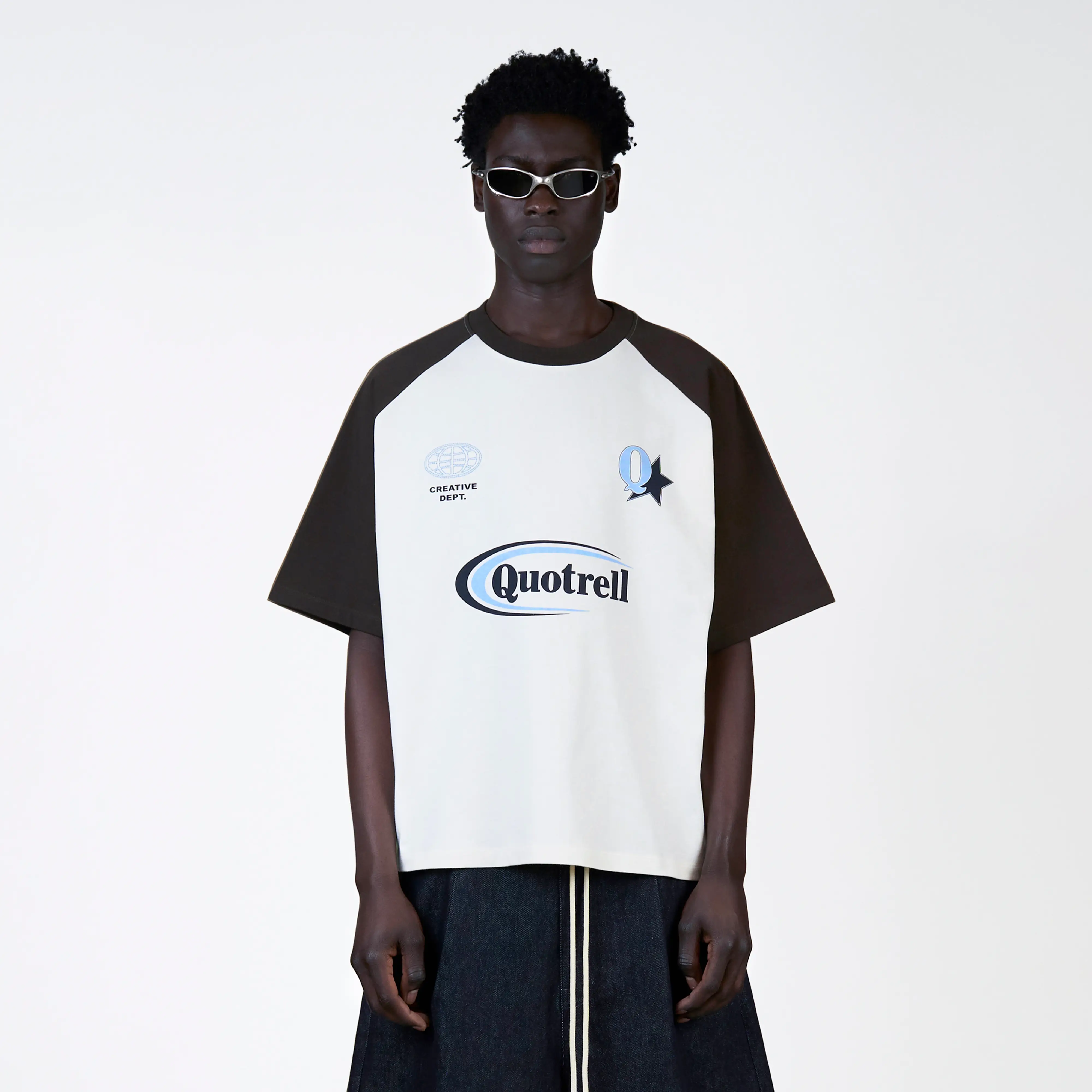 EMILIO BOXY TEE | BROWN/LIGHT BLUE - Image 2