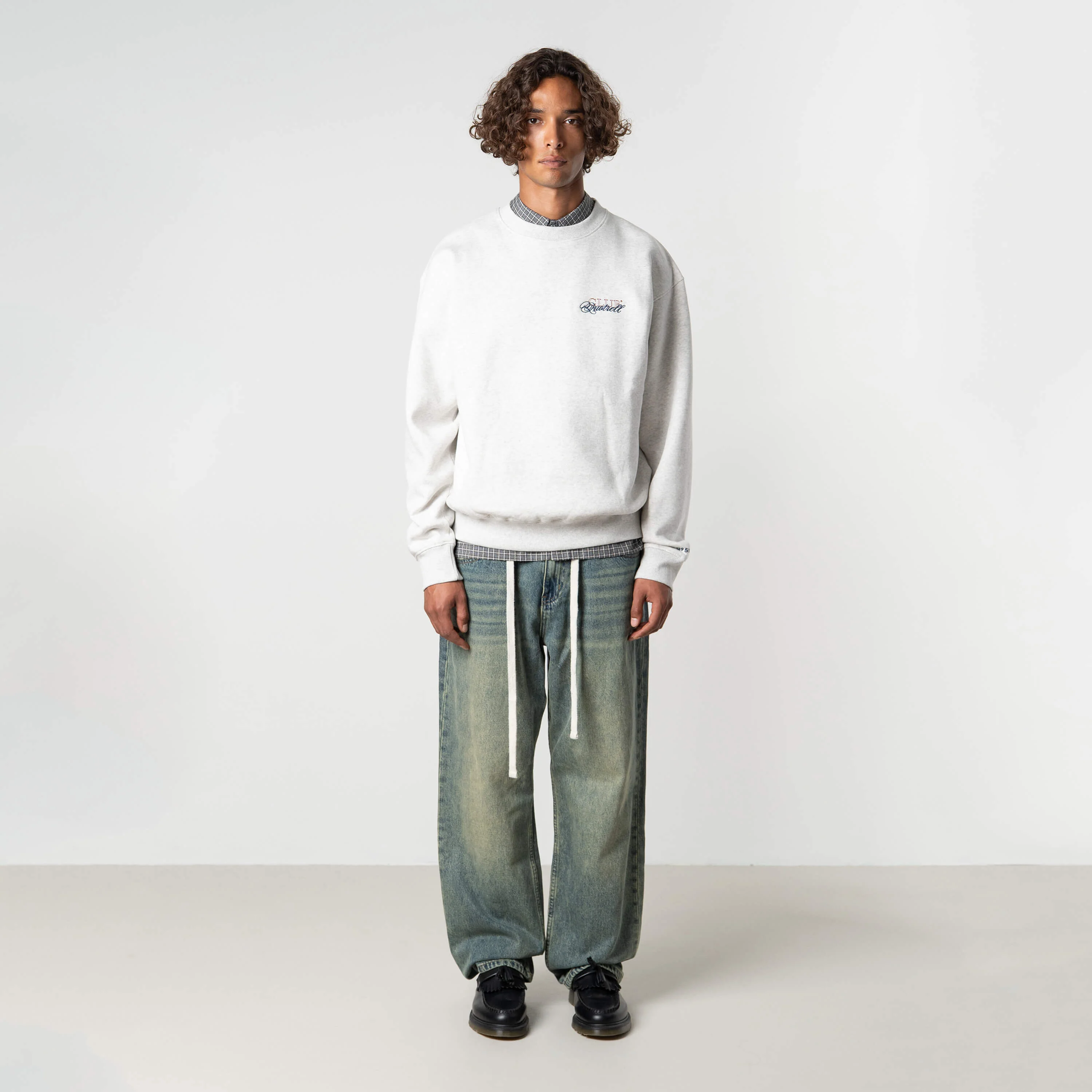 FUTURA CREWNECK | LIGHT GREY MELEE/BLU - Image 4