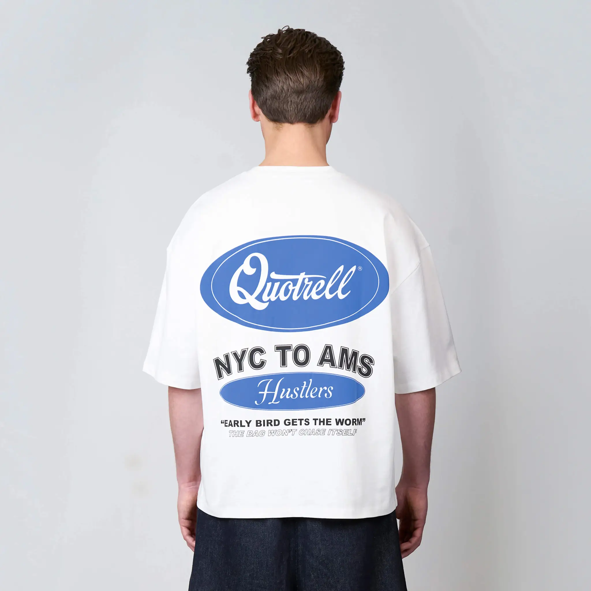 HUSTLERS TEE | WHITE/BLUE - Image 2