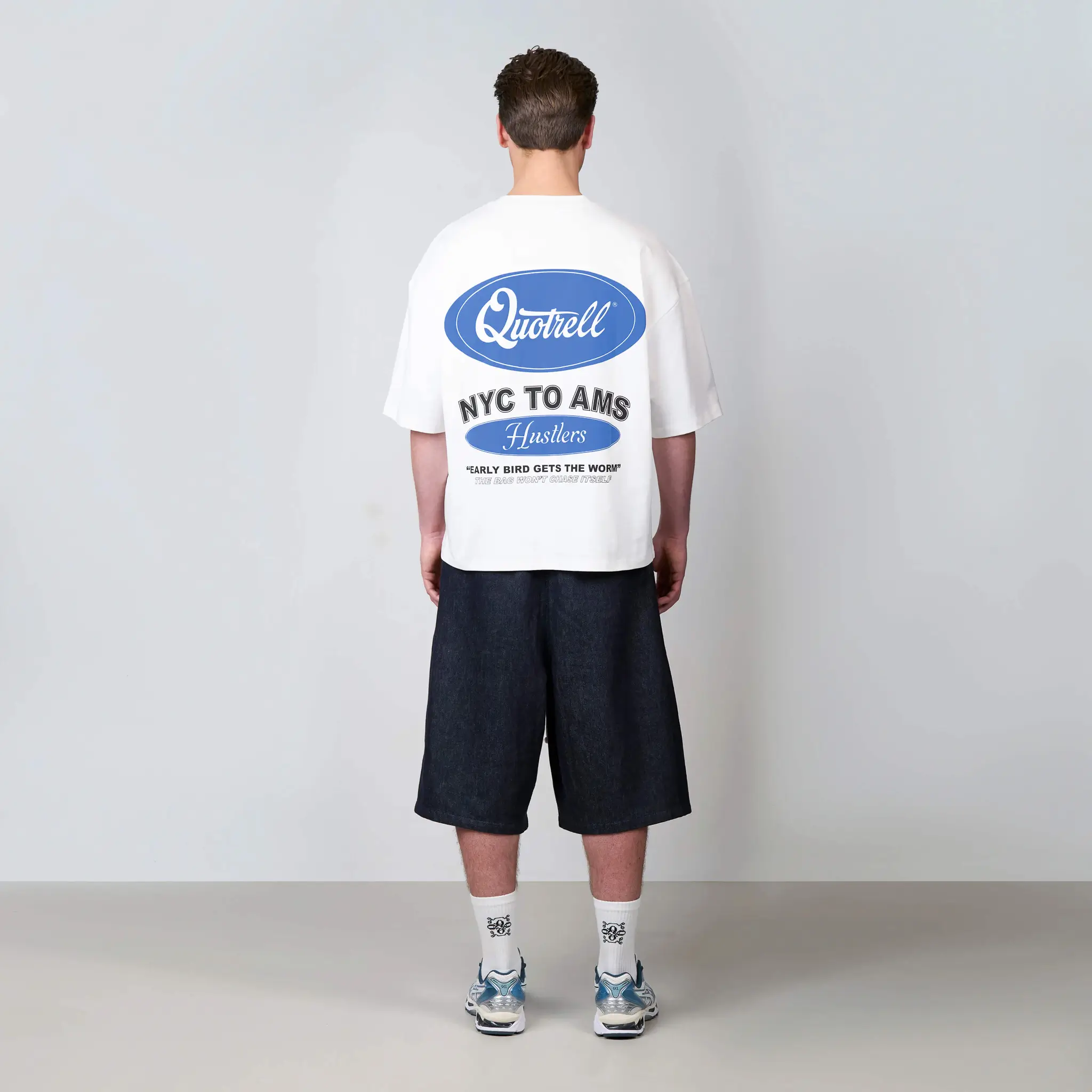 HUSTLERS TEE | WHITE/BLUE - Image 5
