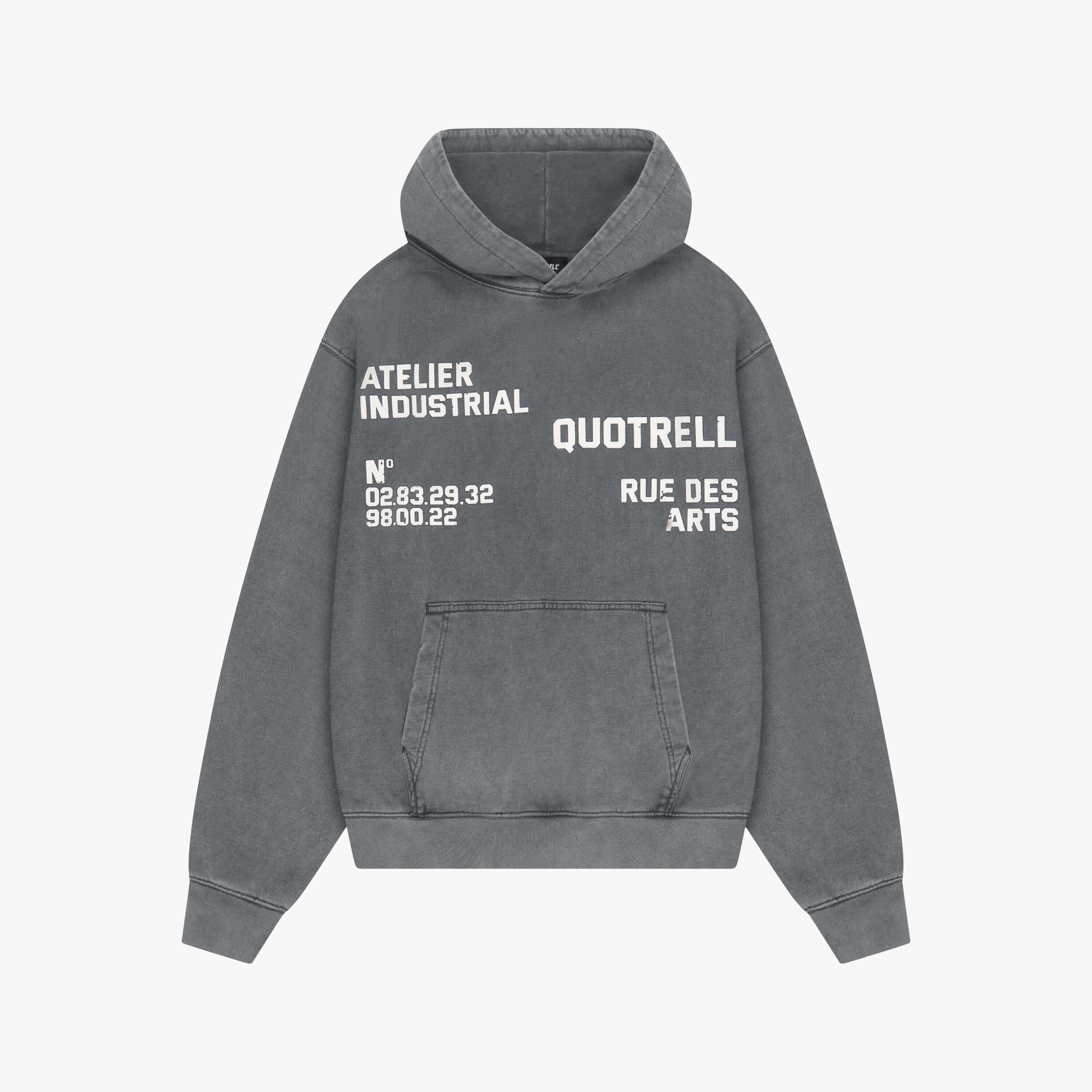INDUSTRIAL HOODIE | ACID GREY/WHITE - Image 11