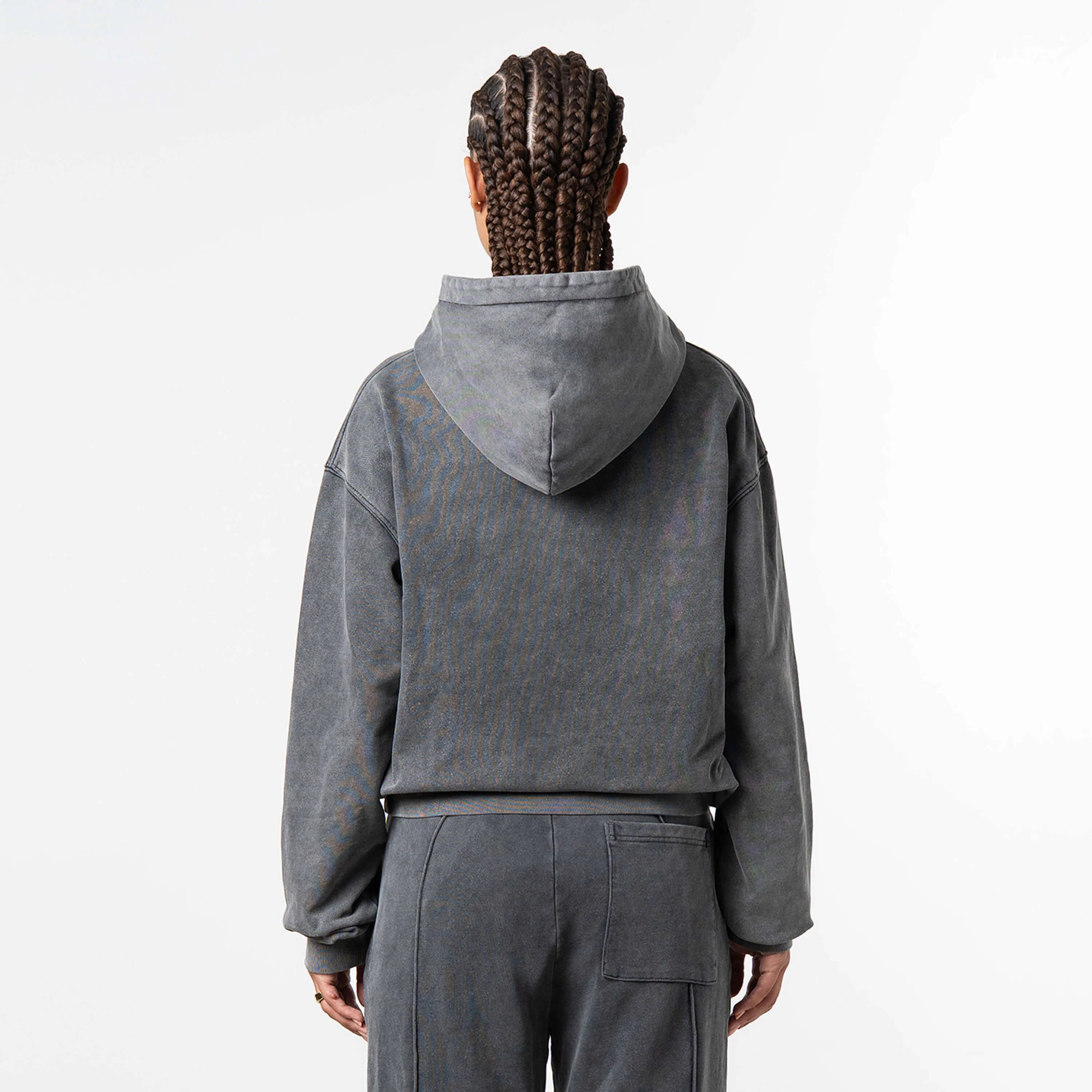 INDUSTRIAL HOODIE | ACID GREY/WHITE - Image 3