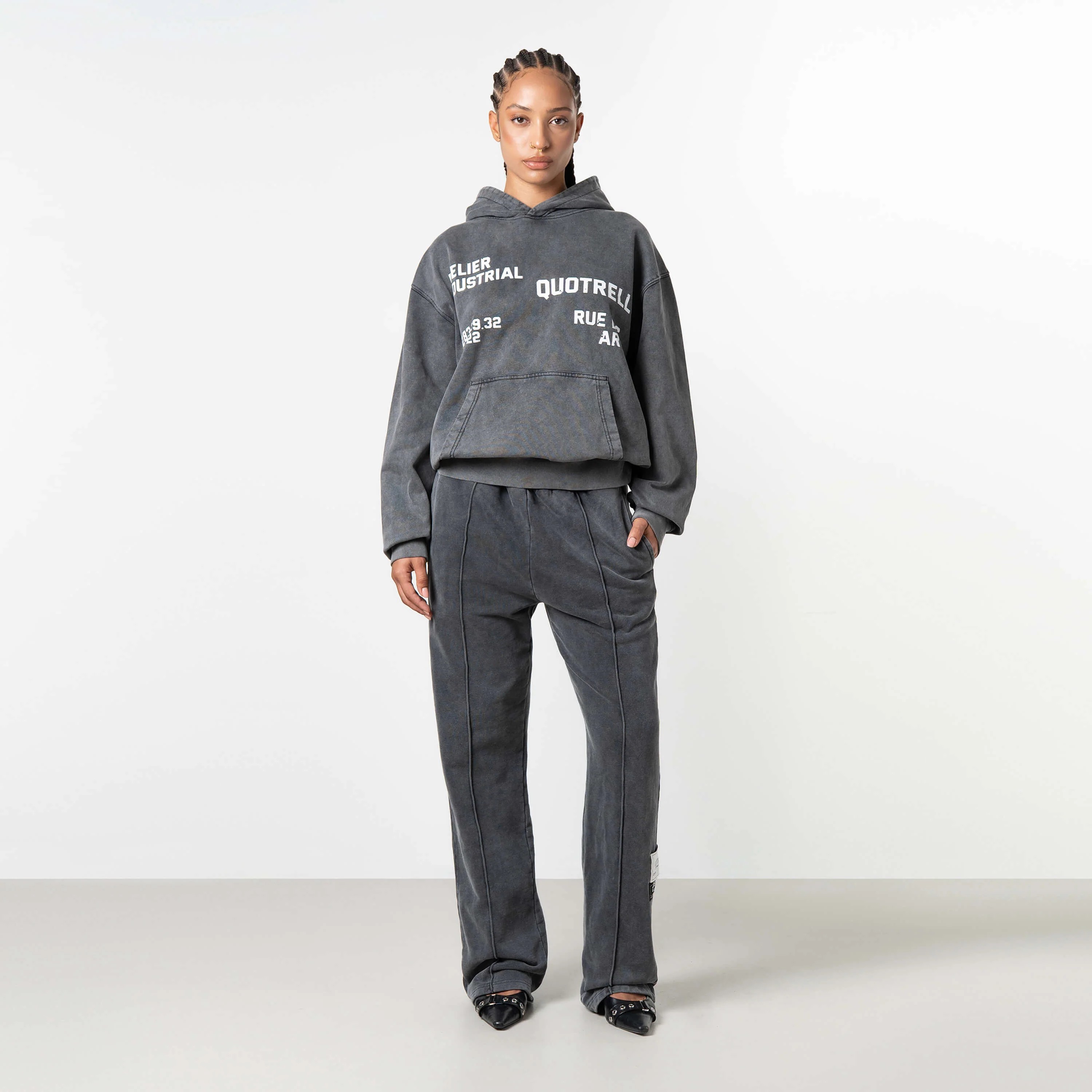 INDUSTRIAL HOODIE | ACID GREY/WHITE - Image 4