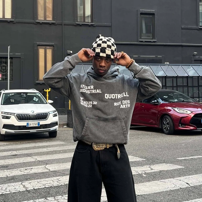 INDUSTRIAL HOODIE | ACID GREY/WHITE - Image 6