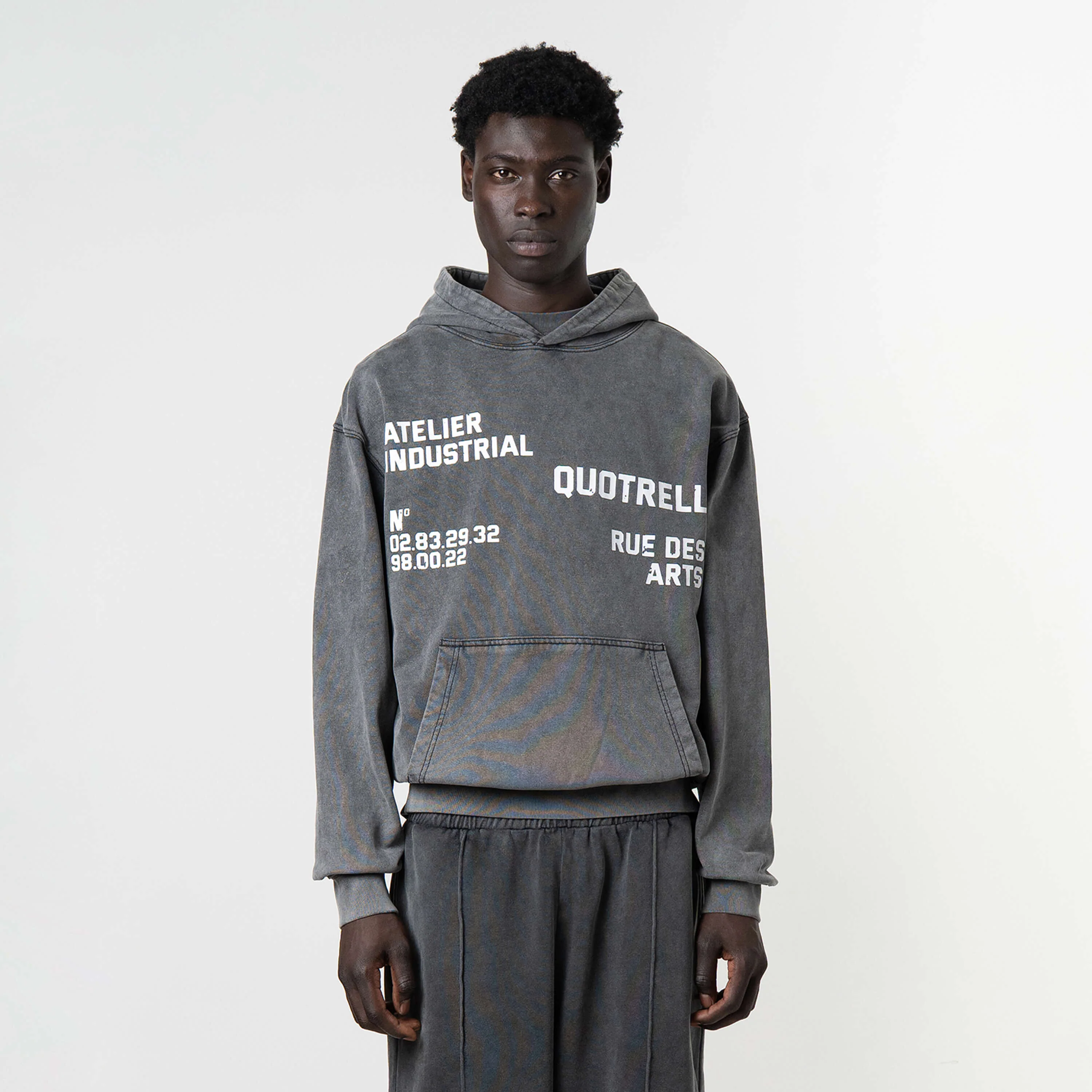 INDUSTRIAL HOODIE | ACID GREY/WHITE - Image 7