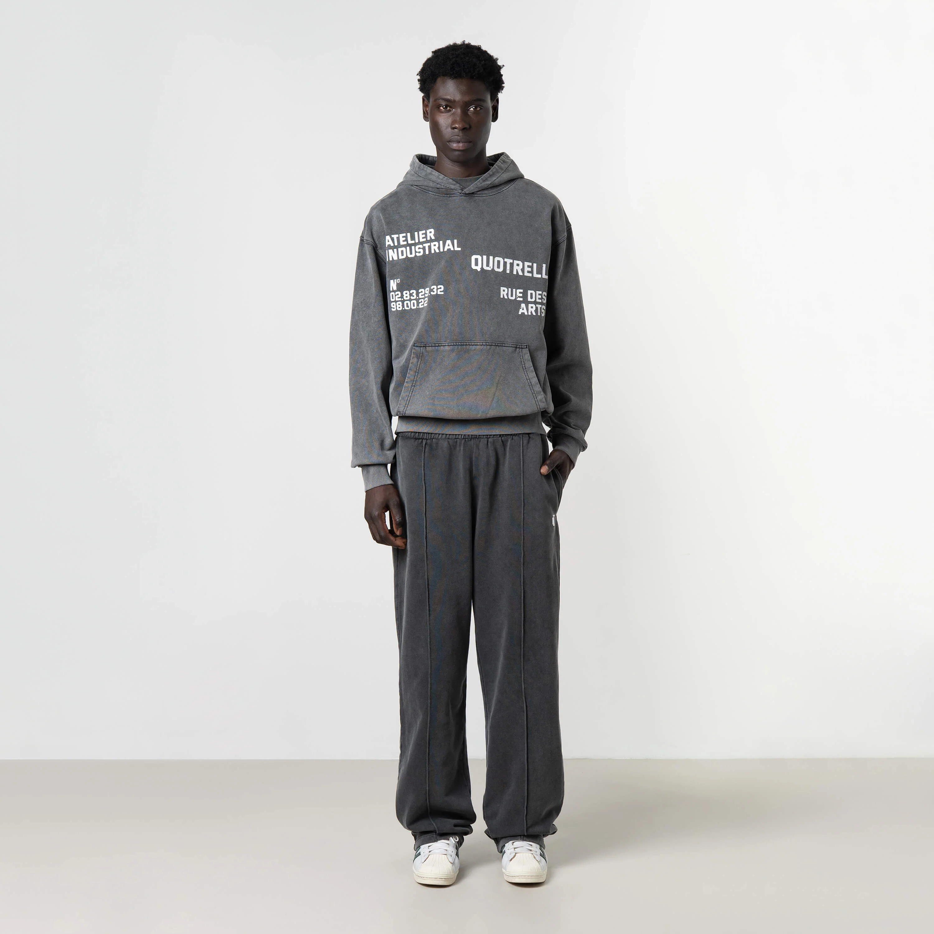 INDUSTRIAL HOODIE | ACID GREY/WHITE - Image 9