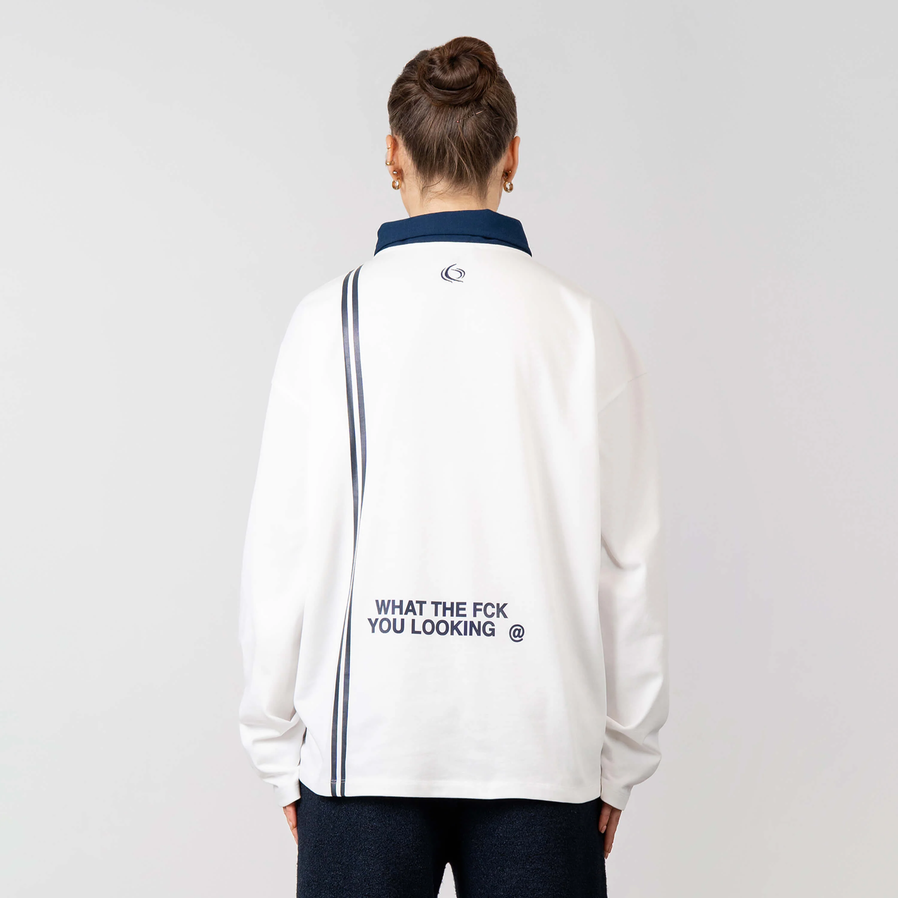 JAMESON LONGSLEEVE | WHITE / NAVY - Image 3