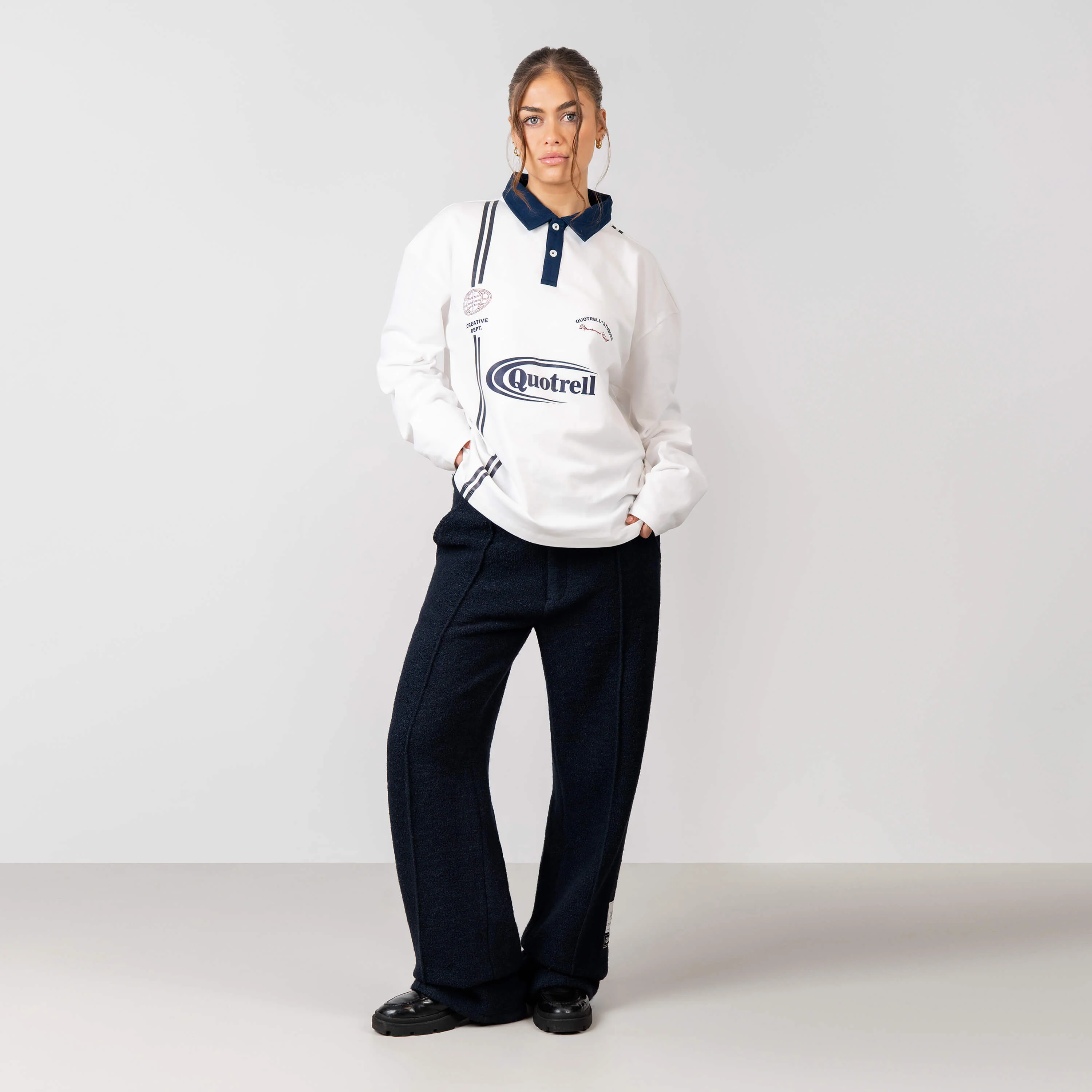 JAMESON LONGSLEEVE | WHITE / NAVY - Image 4