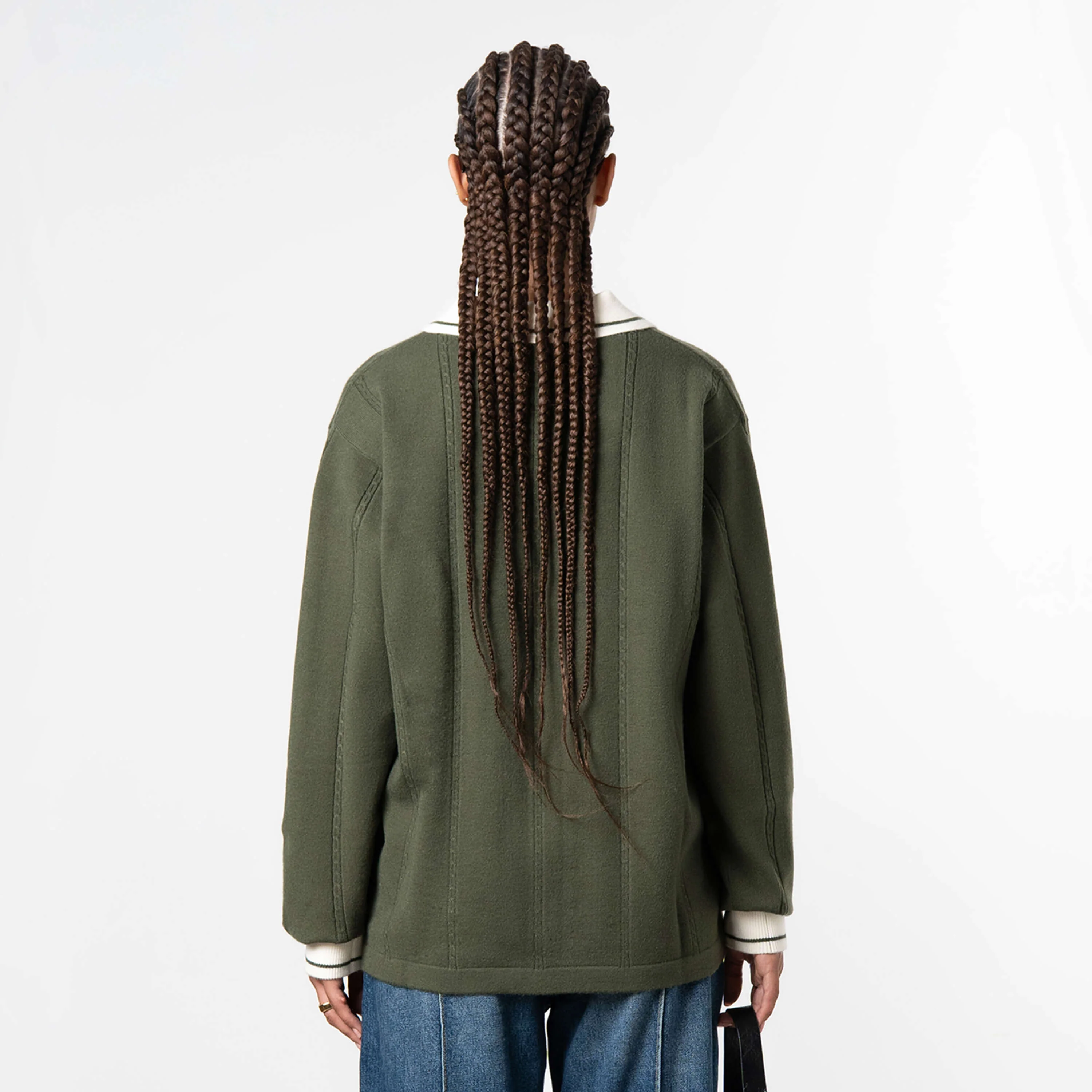LOGAN KNITTED JERSEY | GREEN/WHITE - Image 4