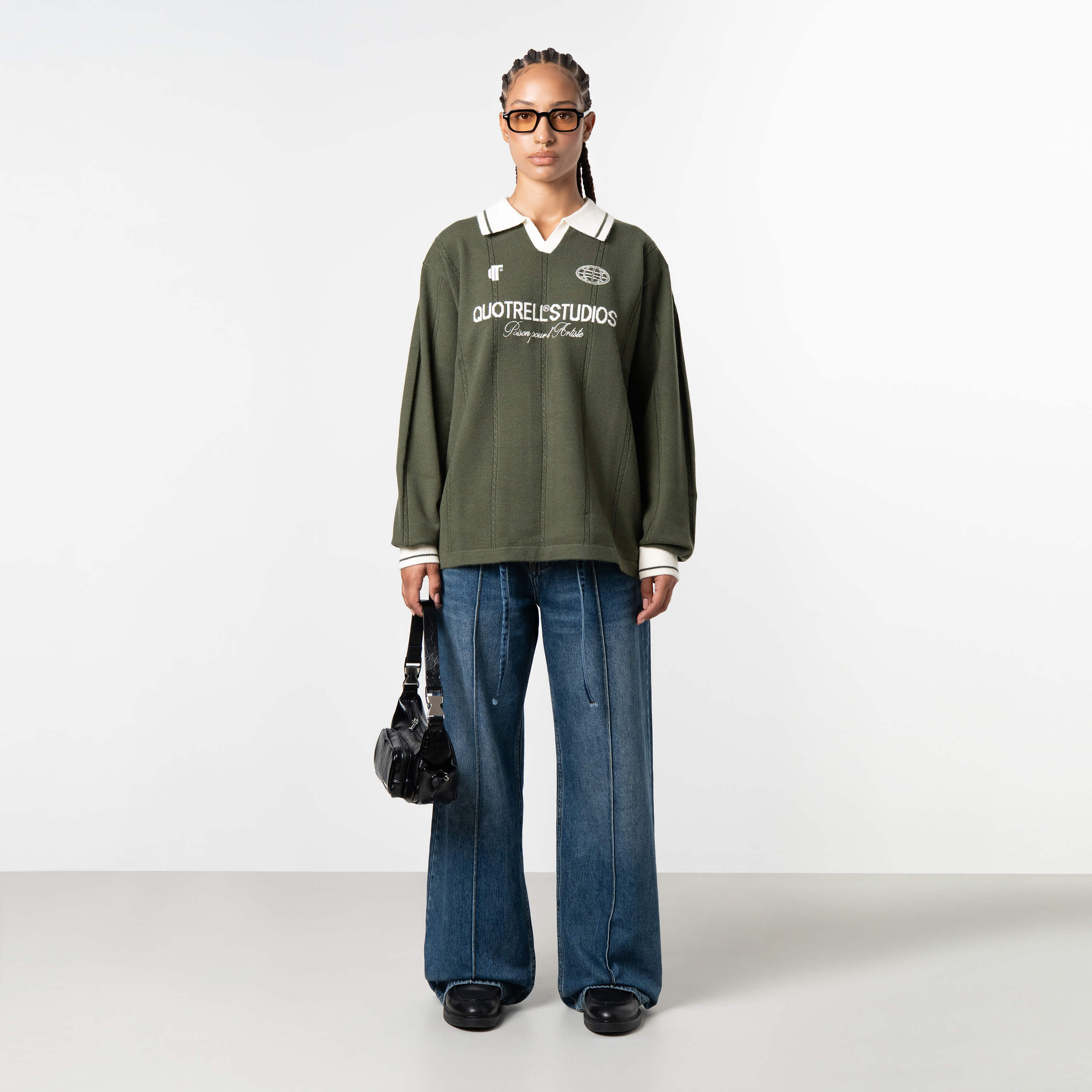 LOGAN KNITTED JERSEY | GREEN/WHITE - Image 5