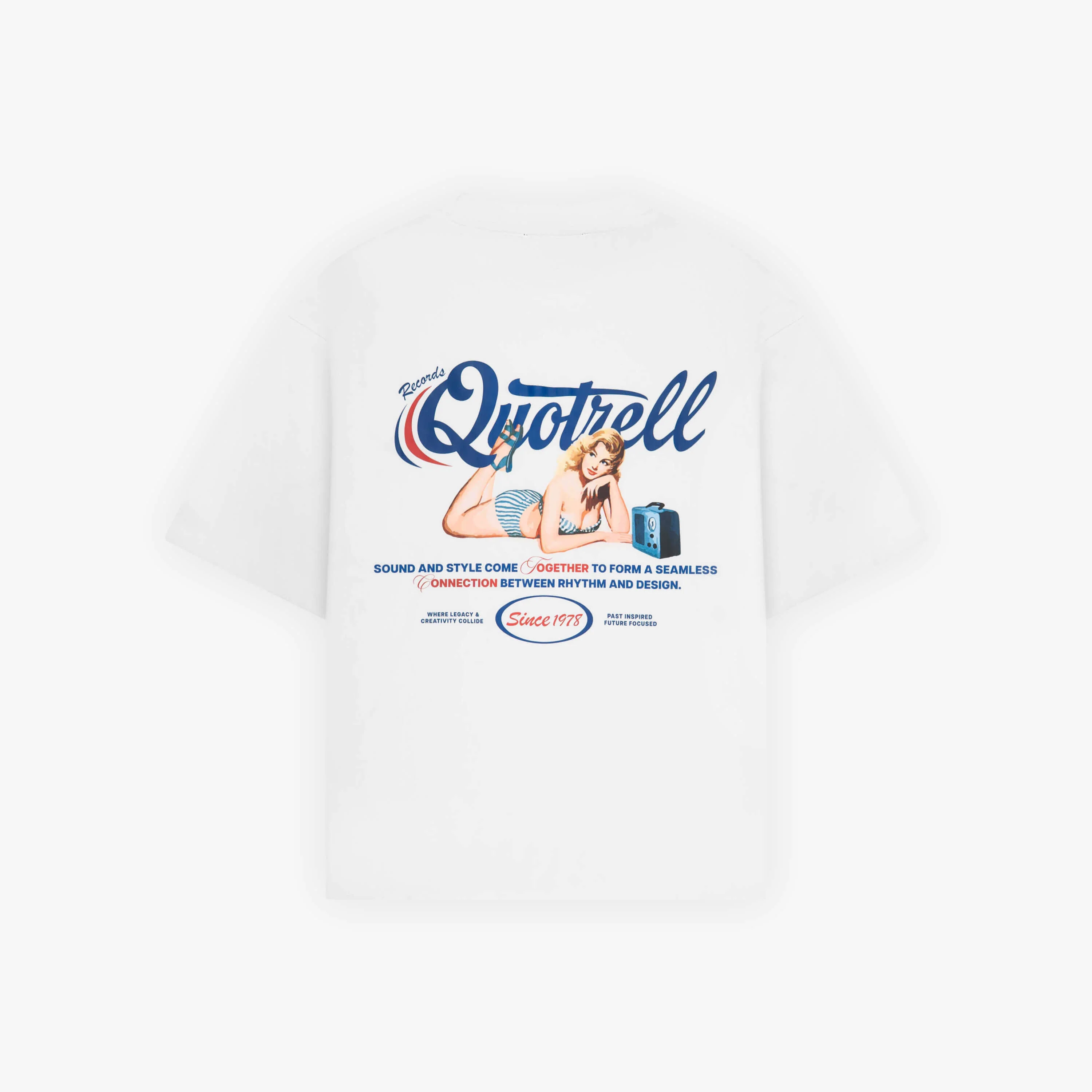 PIN UP TEE | WHITE/COBALT