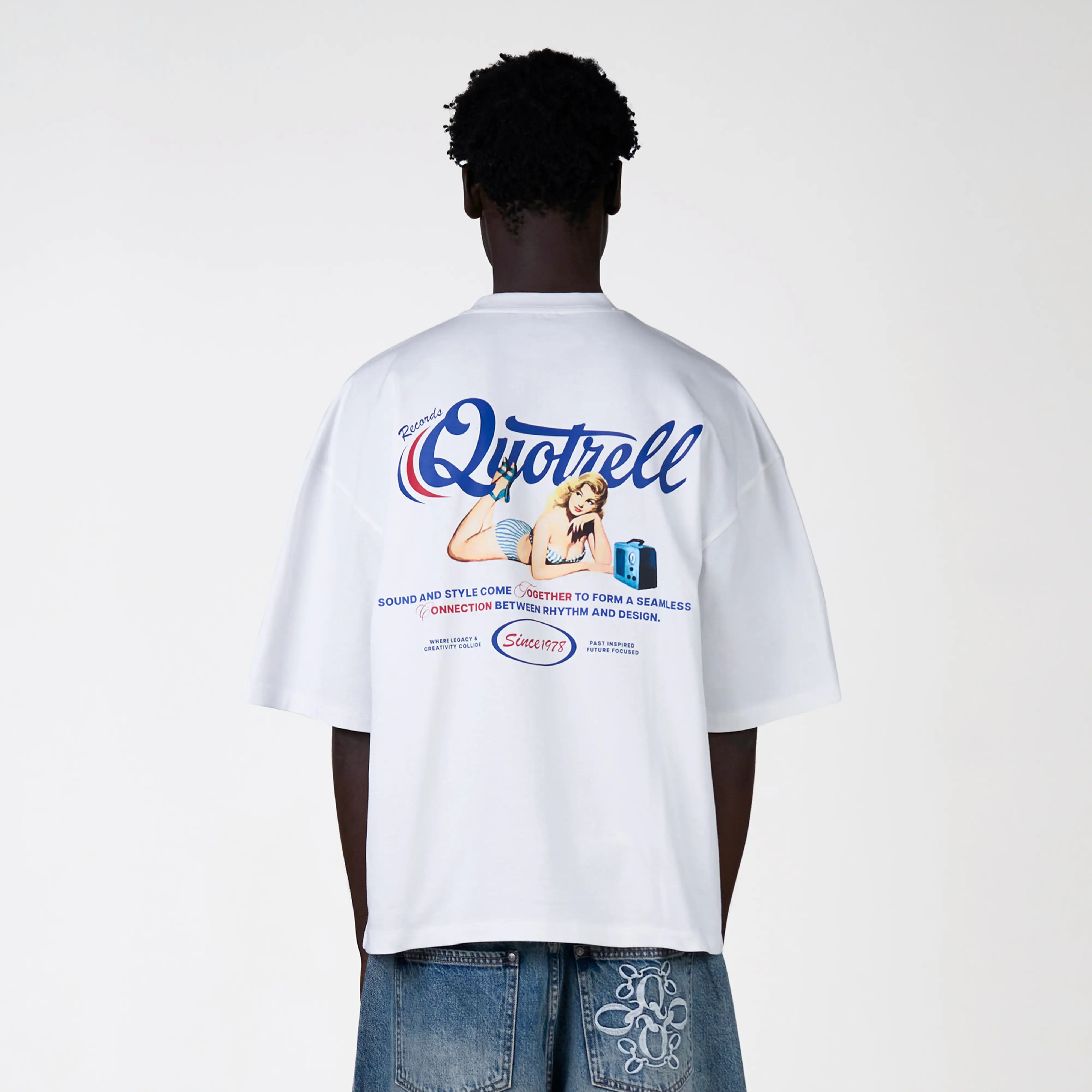 PIN UP TEE | WHITE/COBALT - Image 3