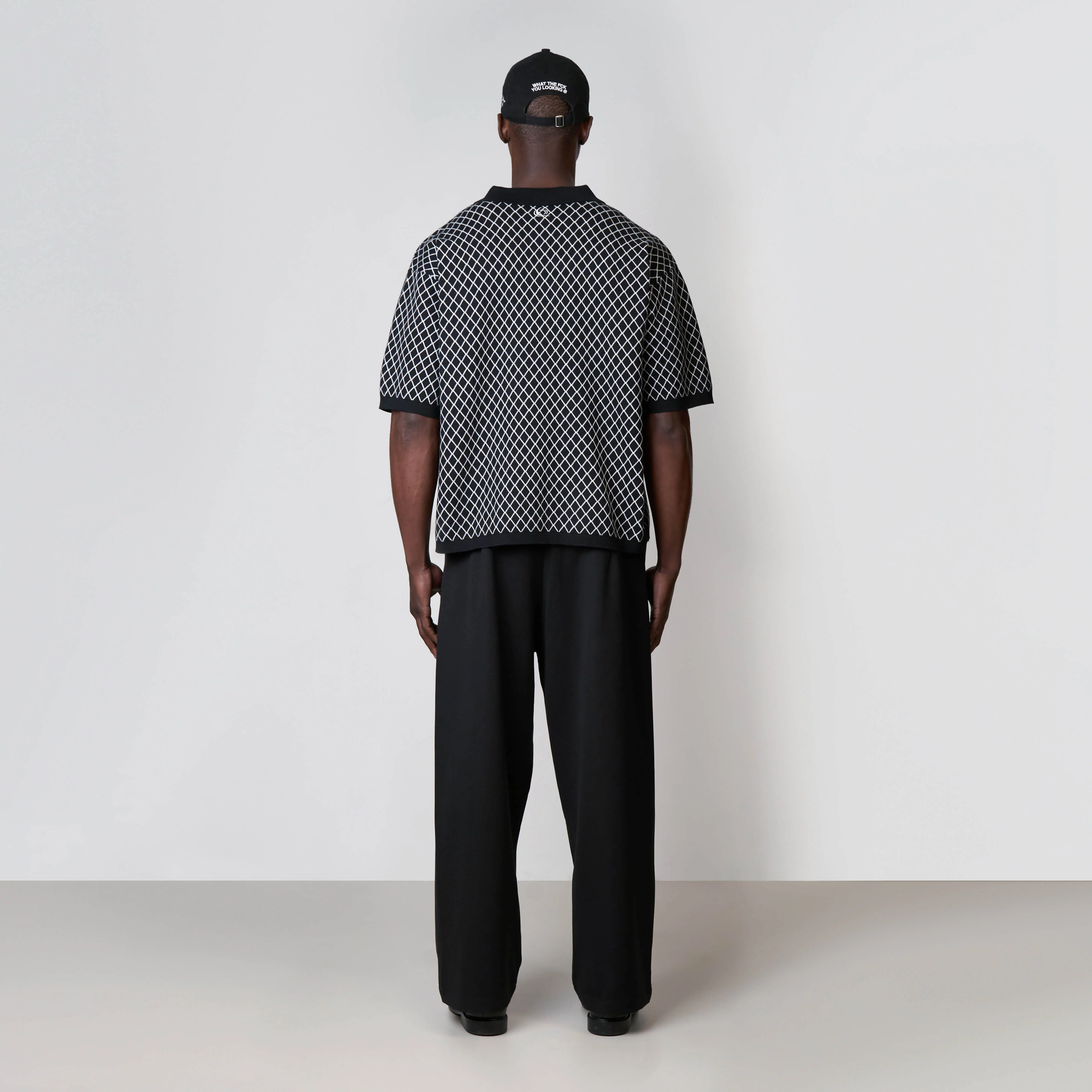 RAMON KNITTED POLO | BLACK/BEIGE - Image 9