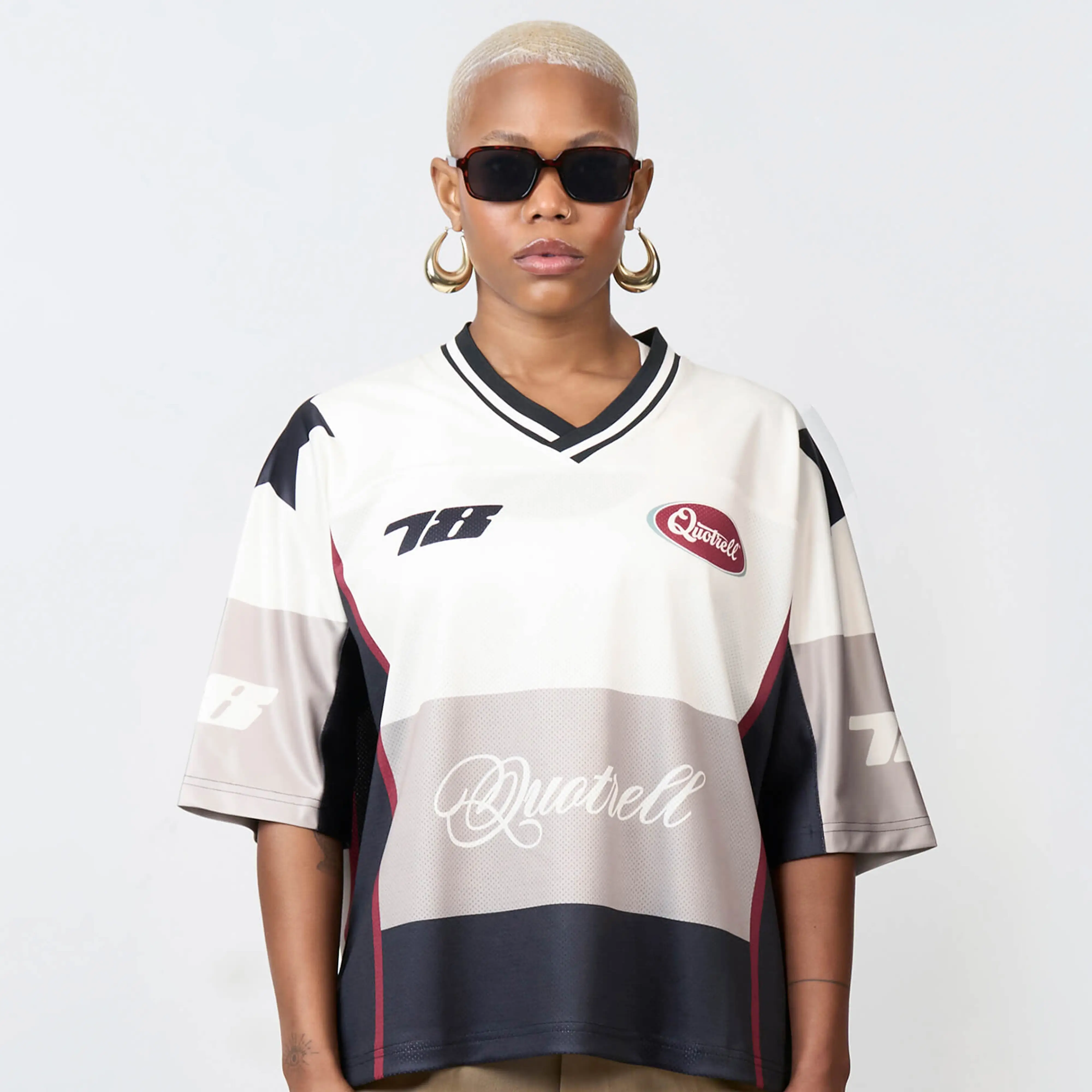 SHAWN MESH JERSEY | TAUPE/RED - Image 6