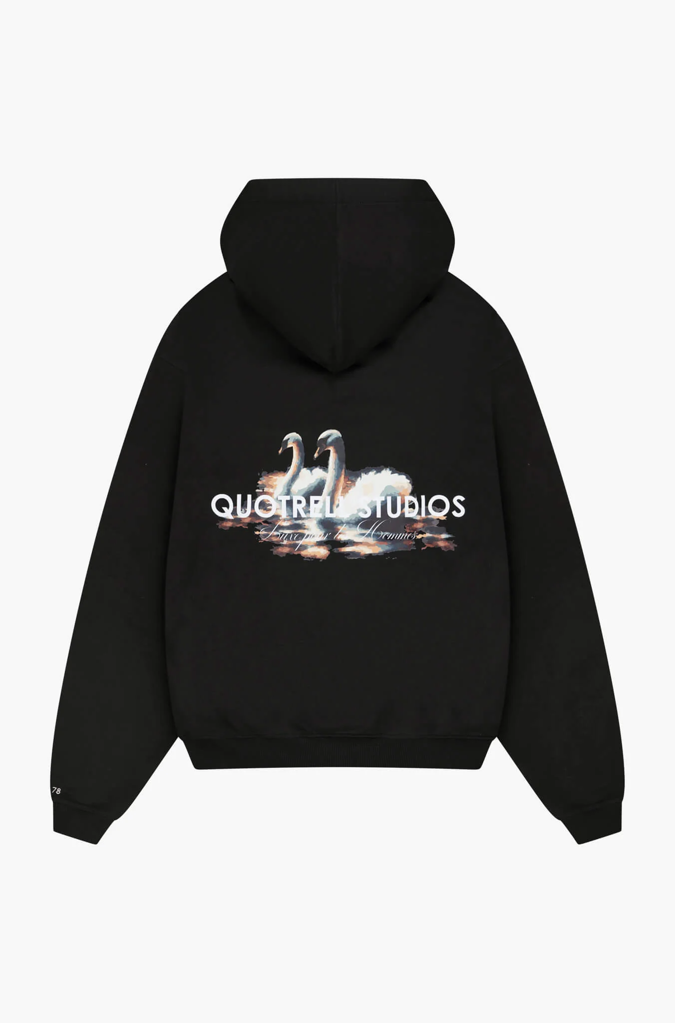 SWAN HOODIE | BLACK/WHITE