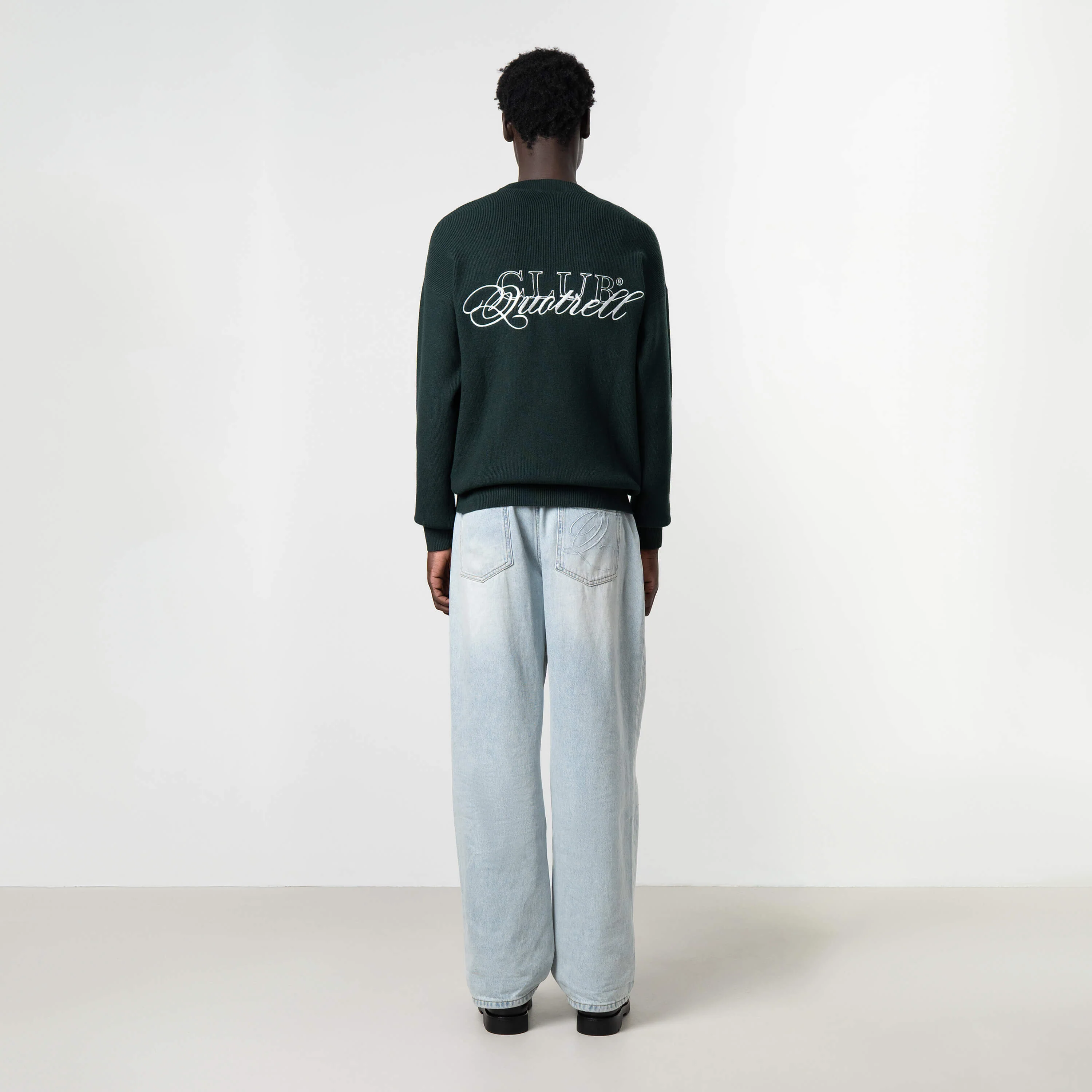 ZAC KNITTED CREWNECK | PETROL/WHITE - Image 5